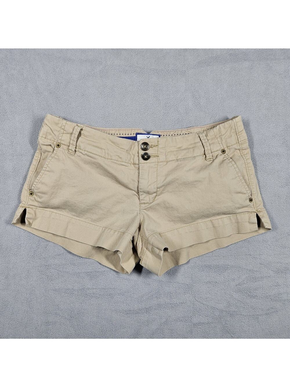 Y2K American Eagle Outfitters Micro Shorts Womens 6 Favorite Khaki Uniform Mall